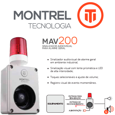 Foto do Produto SINALIZADOR AUDIOVISUAL PARA ALARME GERAL MAV200